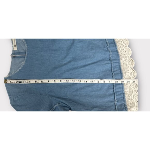 The Impeccable Pig Womens M Short Sleeve Denim Shirt Cotton - Picture 4 of 9